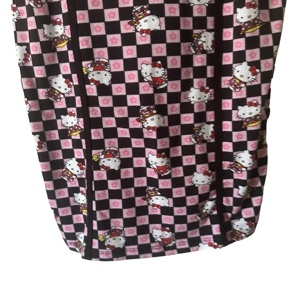Hello Kitty x NGOrder Checkerboard Bodycon Dress Black Pink Size US 6 - Picture 7 of 9
